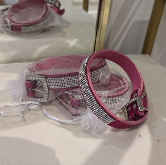 Pink Holiday Crystal Pet Collar - Picture 4 of 5